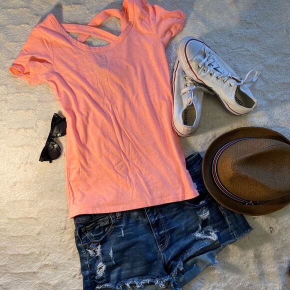 American Dream Peach Open Back TShirt - Picture 1 of 12